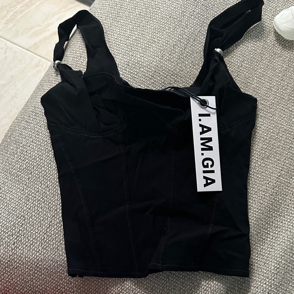 I.AM.GIA Black Structured Corset Camisole with Tag